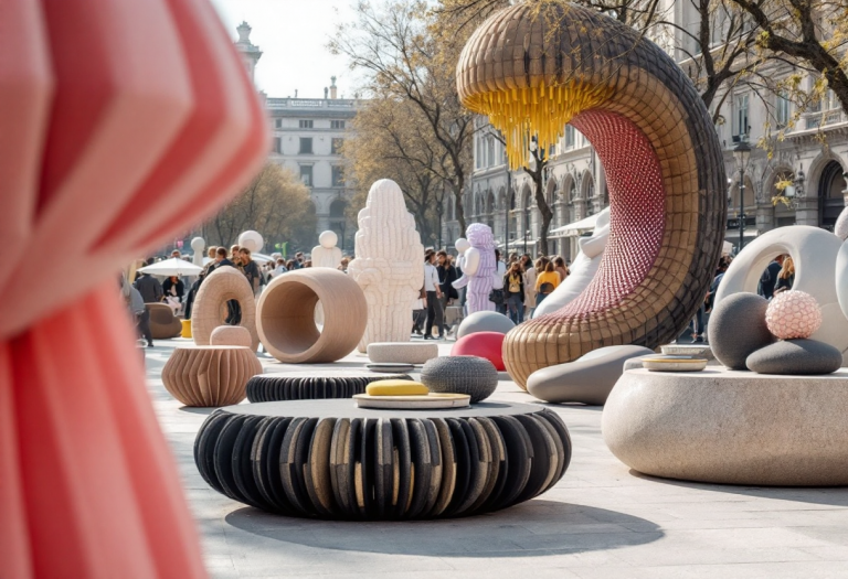 Immagine della Milano Design Week 2025 con opere d'arte moderne