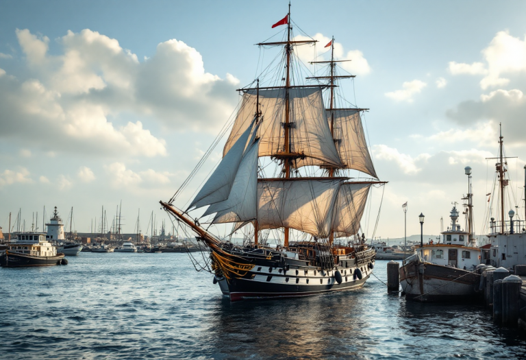 L'arrivo della nave Amerigo Vespucci a Porto Empedocle