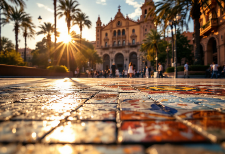 Vista panoramica di Siviglia con arte e cultura andalusa