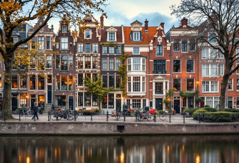 Vista panoramica di Utrecht con canali e architettura storica