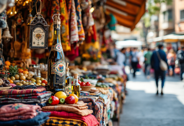 Shopping di souvenir a Barcellona con vista su Gaudí
