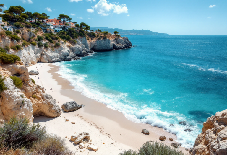 Vista panoramica della spiaggia di Tuerredda in Sardegna