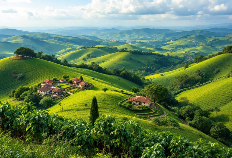 Panorama della valle del cioccolato in Toscana