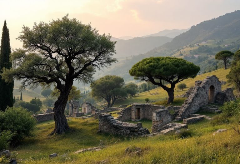 Panorama della città etrusca di Veio, antica e affascinante