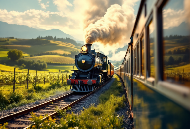 Interno elegante dell'Orient Express con design italiano