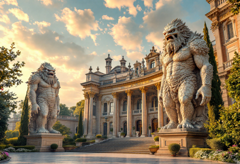 Statue mostruose di Villa Palagonia in Sicilia
