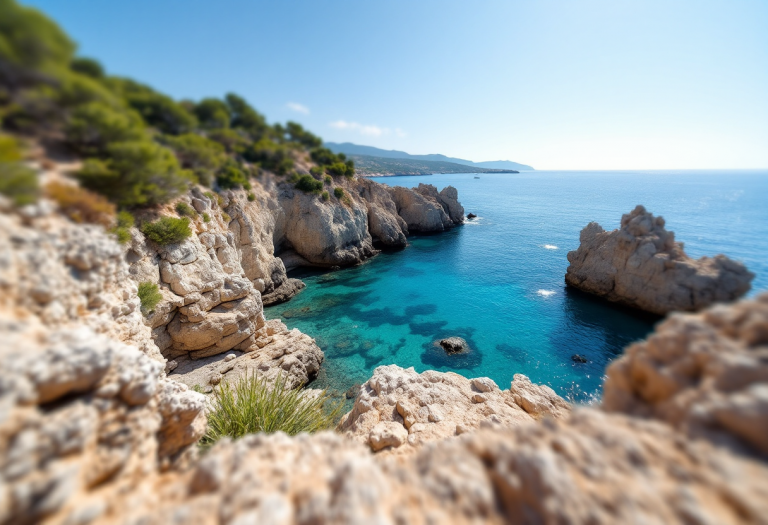 Vista panoramica di Cala Biriola in Sardegna
