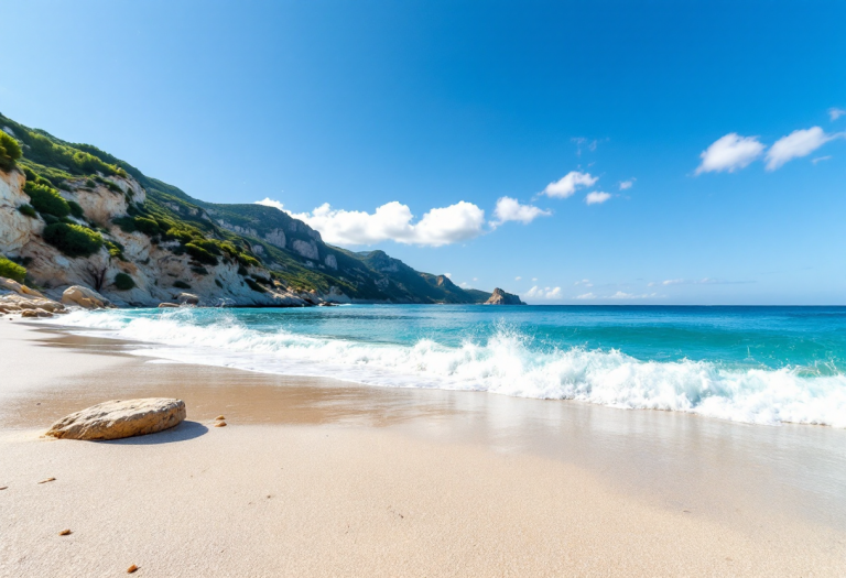 Vista panoramica di Cala Sisine in Sardegna