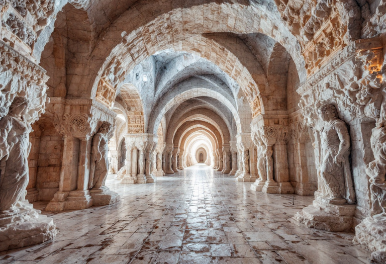 Interno della Cattedrale di Sale di Zipaquirá con sculture