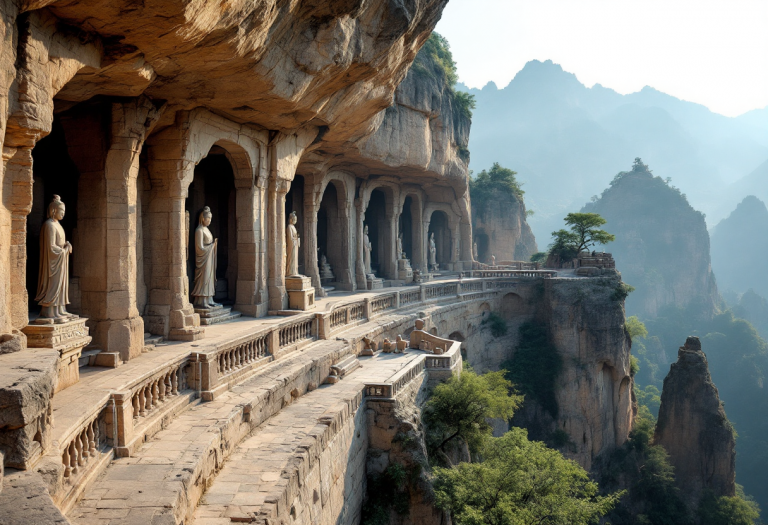 Scultura delle Grotte di Longmen in Cina