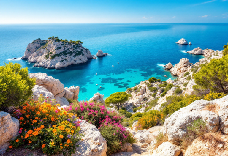 Vista panoramica dell'Ile de Bendor in Costa Azzurra