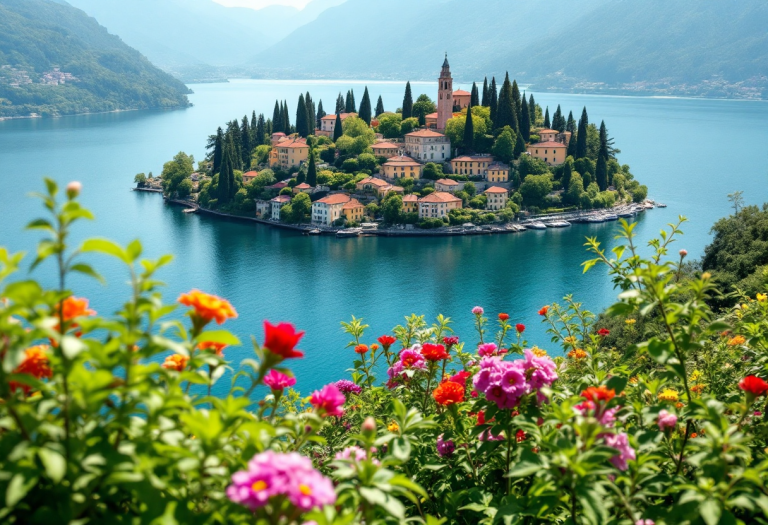 Vista panoramica dell'Isola Bella sul Lago Maggiore