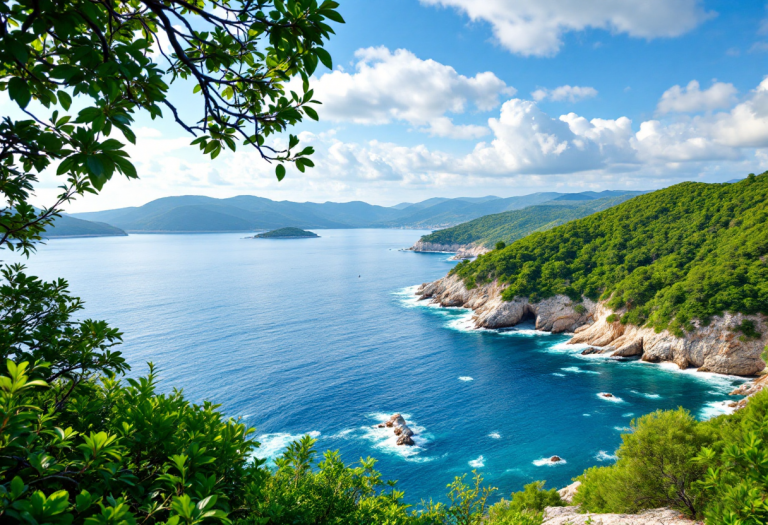Vista panoramica dell'isola di Mljet in Croazia