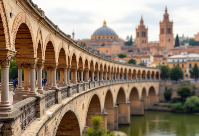 Vista panoramica di Cordoba con monumenti storici