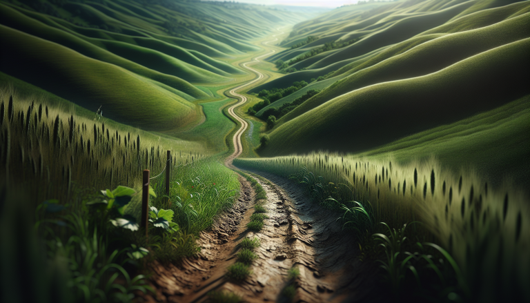 Panorama della Via Francigena in un paesaggio storico