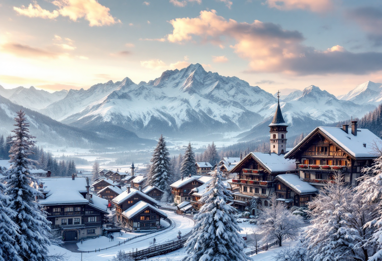 Vista panoramica di Leavenworth, un villaggio bavarese negli USA