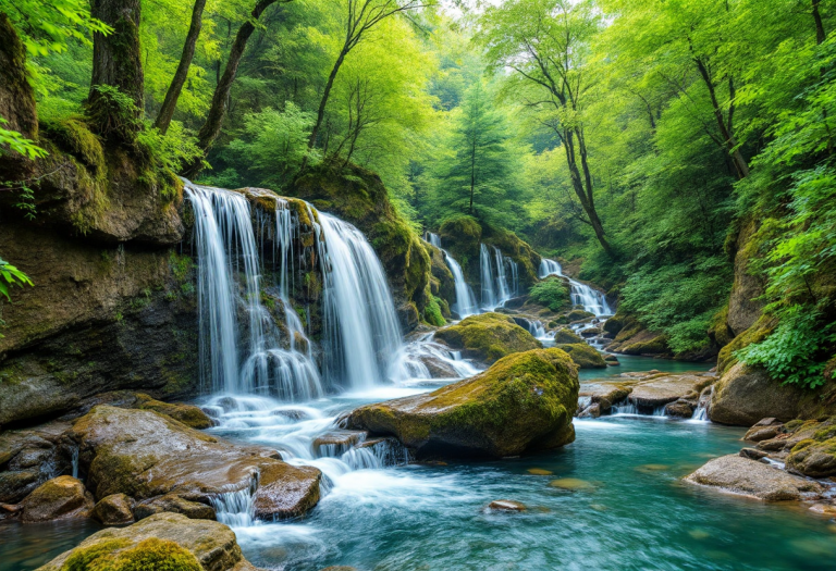 Cascate e boschi della Romagna in un paesaggio incantevole