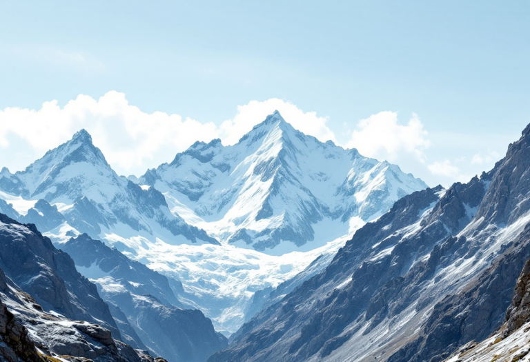 Panorama del Monte Bianco con escursionisti in primo piano