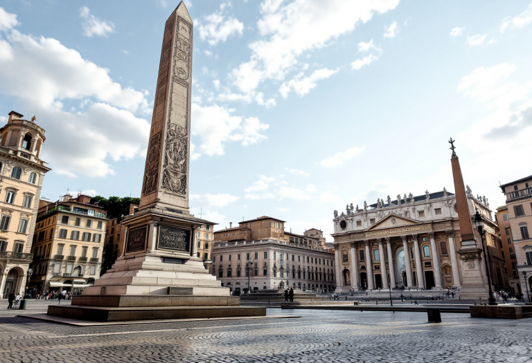 Obelisco romano in un contesto storico e culturale