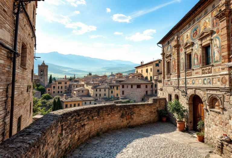 Vista panoramica di Spello, incantevole borgo umbro