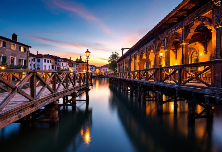 Panorama di Bassano del Grappa con il Ponte degli Alpini
