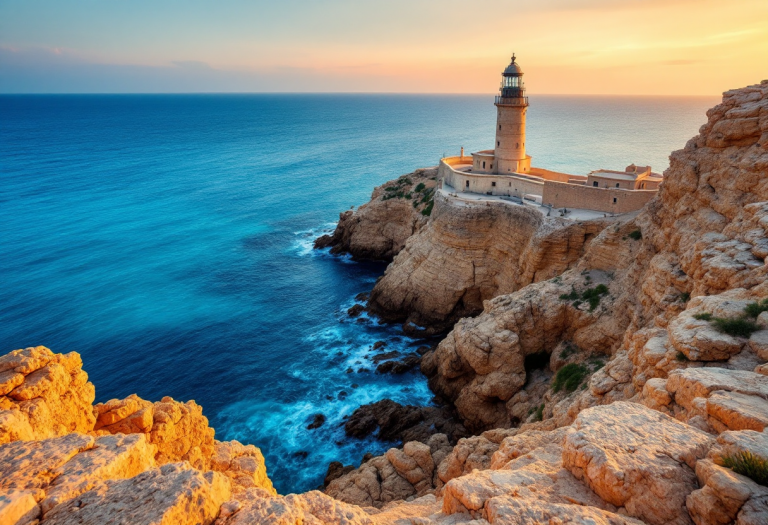 Panorama di Malta con mare cristallino e antiche architetture