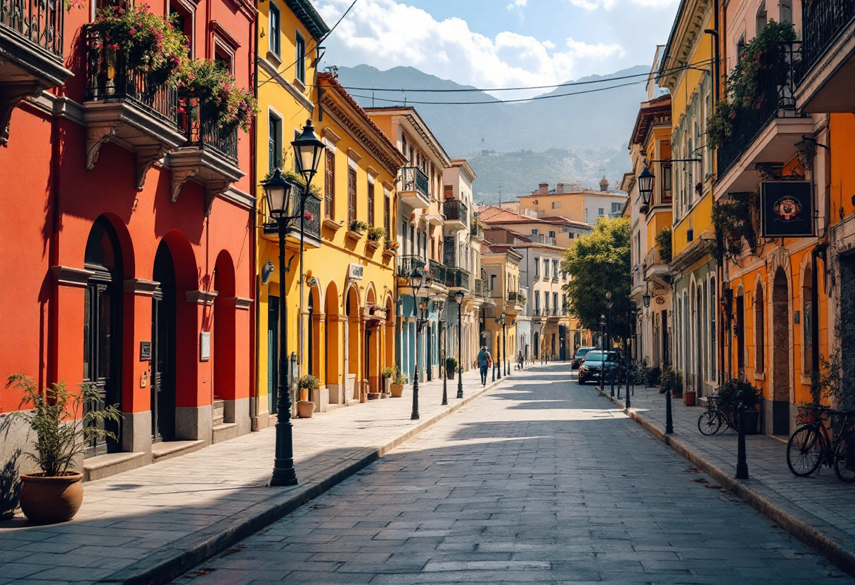 Paesaggio naturale dell'Albania con elementi storici