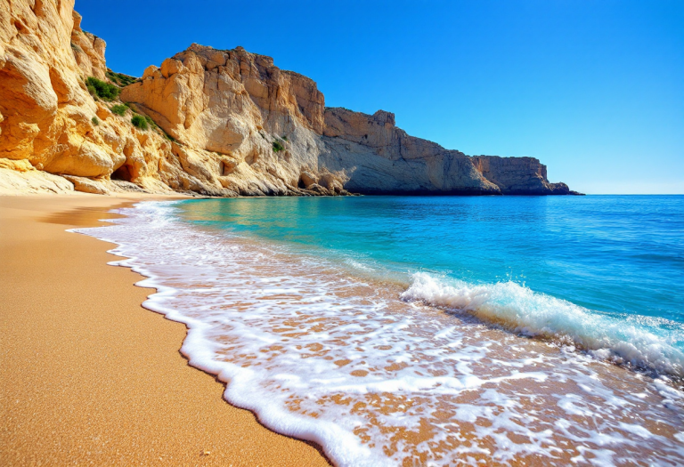 Una delle splendide spiagge di Malta con acque cristalline