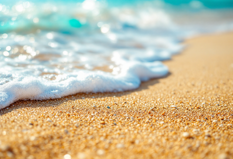 Panorama delle spiagge di Ischia con mezzi di trasporto