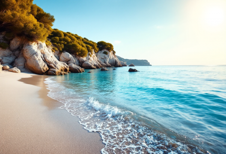 Vista panoramica delle spiagge del Gargano in estate