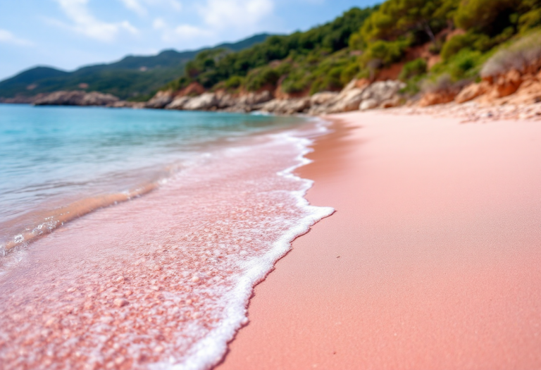 Vista panoramica della Spiaggia Rosa di Budelli