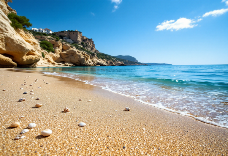 Vista panoramica della spiaggia di Lu Litarroni