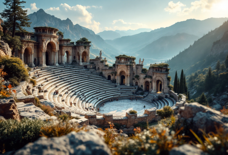 Vista panoramica del Teatro Andromeda in Sicilia