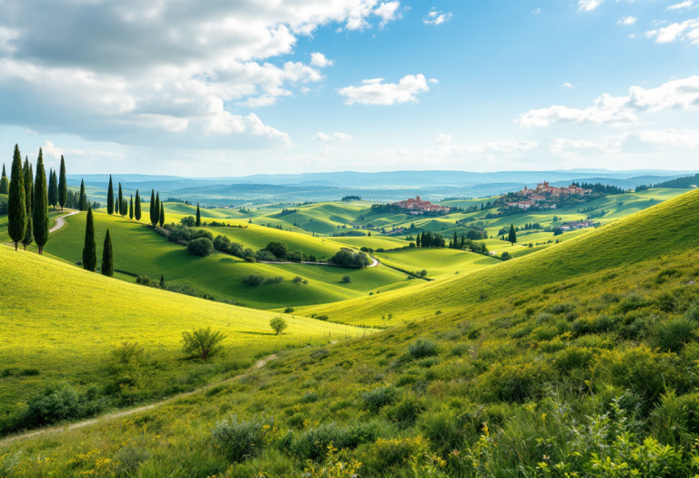 Panorama dell'Umbria con arte e piatti tipici