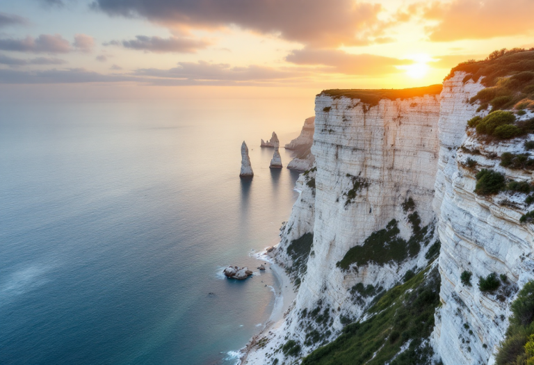 Scogliere di Étretat in Francia con nuove regole di visita