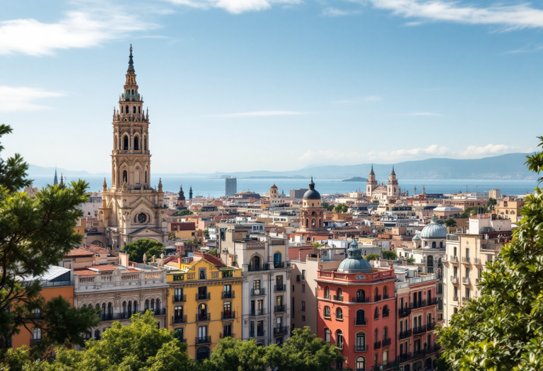 Vista panoramica di Barcellona durante un weekend lungo