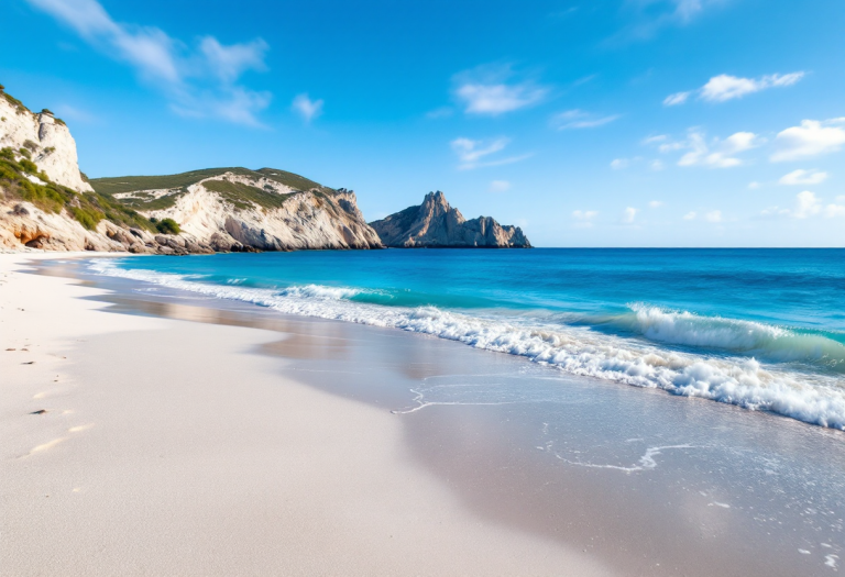 Spiaggia di Es Trenc a Maiorca con sabbia bianca e mare turchese