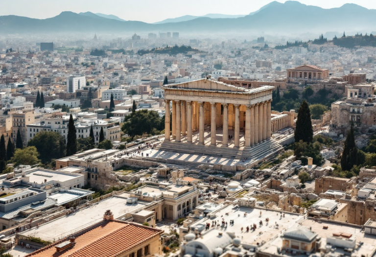 Panorama di Atene con l'Acropoli sullo sfondo