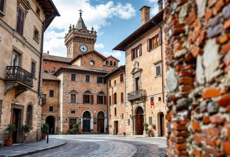 Vista panoramica di Sansepolcro, città rinascimentale toscana