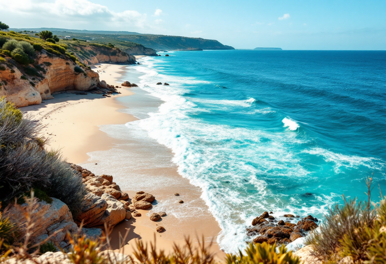Una spiaggia nascosta in Puglia con acque cristalline