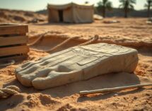 Ritrovamento a Tell el-Faraoun: emerge la parte inferiore di una statua regale