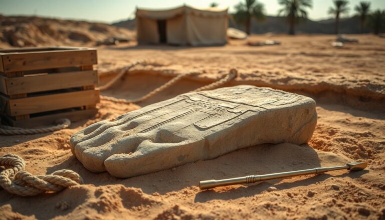 Ritrovamento a Tell el-Faraoun: emerge la parte inferiore di una statua regale