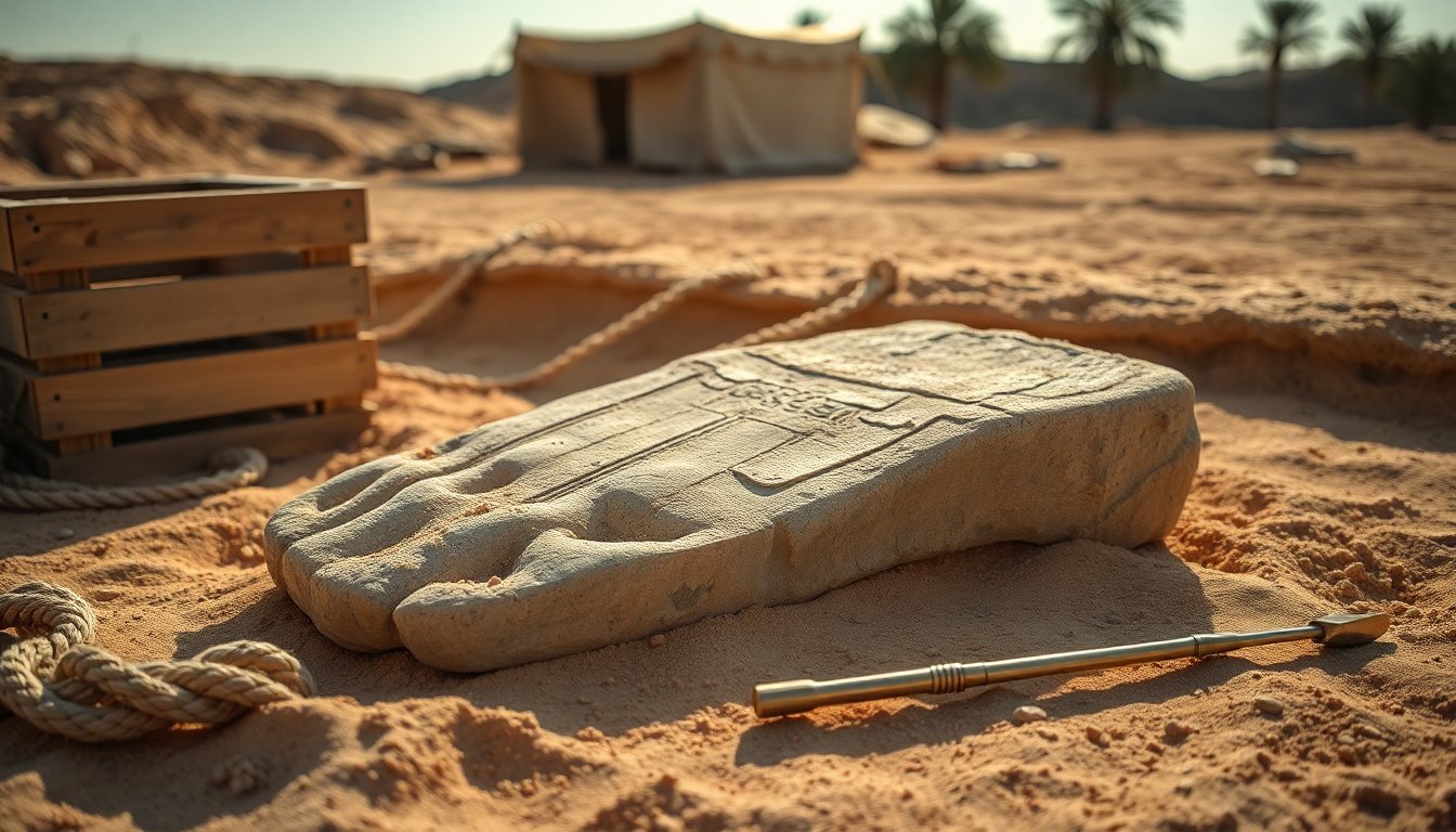 Ritrovamento a Tell el-Faraoun: emerge la parte inferiore di una statua regale