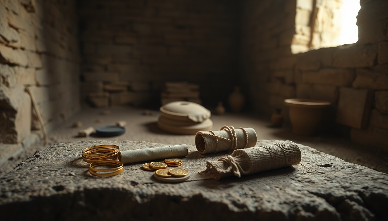 Tomba romana a Bahnasa con mummie, oggetti d'oro e papiro di Omero